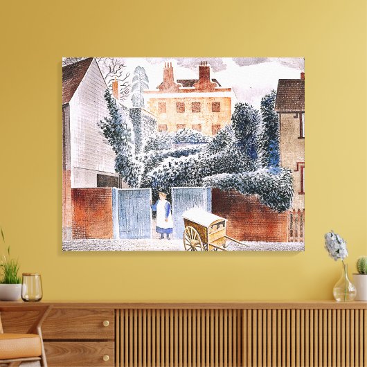 Eric Ravilious, The Vicarage, magisch realisme, Canvas Afdruk (Insitu (Woonkamer))