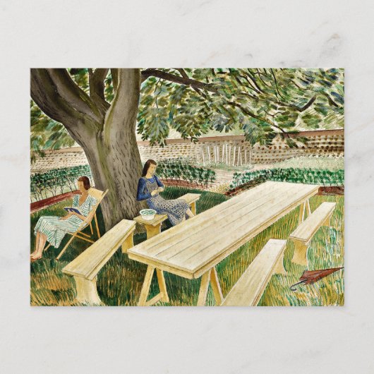 Eric Ravilious - Twee vrouwen in een tuin, fine ar Briefkaart (Voorkant)