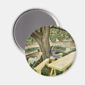 Eric Ravilious - Twee vrouwen in een tuin, mooie k Magneet (Voorkant / Achterkant)