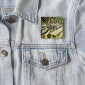 Eric Ravilious, Twee vrouwen in een tuin, Vierkante Button 5,1 Cm (In situ)