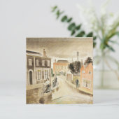 Eric Ravilious - Village Street, fijne kunst Kaart (Staand voorkant)