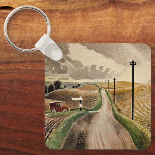 Eric Ravilious--Wiltshire Landschap, Sleutelhanger (Voorkant)