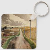 Eric Ravilious--Wiltshire Landschap, Sleutelhanger (Achterkant)