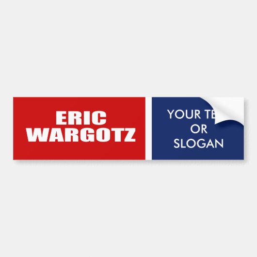 ERIC WARGOTZ VOOR SENAAT BUMPERSTICKER (Voorkant)