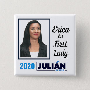 Erica Castro voor First Lady Vierkante Button 5,1 Cm