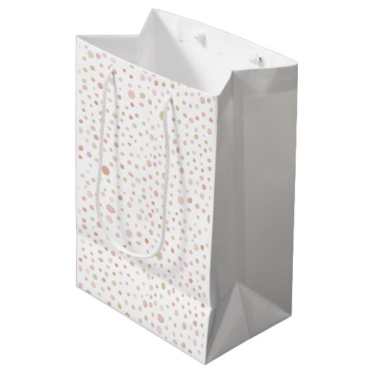 Erica Confetti Waterverf Stippen Gift Bag Medium Cadeauzakje (Voorkant Gekanteld)