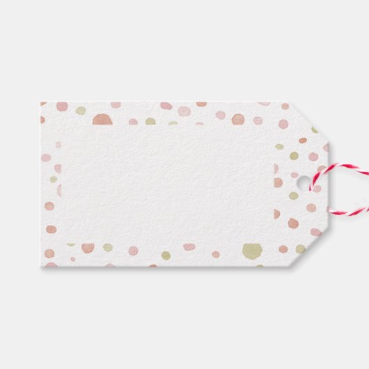 Erica Confetti Waterverf Stippen Gift Label Cadeaulabel (Voorkant (Horizontaal))