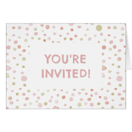 Erica Confetti Waterverf Stippen Verjaardag Uitnod