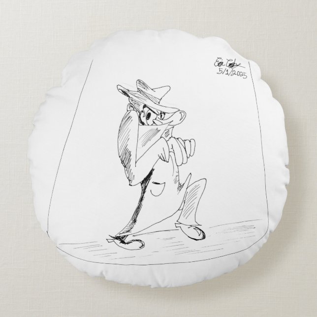 Erica Crooks Comics - sneaky villain man Rond Kussen (Voorkant)