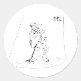 Erica Crooks Comics - sneaky villain man Ronde Sticker