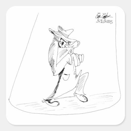 Erica Crooks Comics - sneaky villain man Vierkante Sticker (Voorkant)