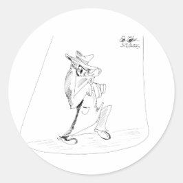 Erica Crooks Comics - stiekeme schurk man Ronde Sticker