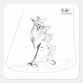 Erica Crooks Comics - stiekeme schurk man Vierkante Sticker