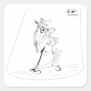 Erica Crooks Comics - stiekeme schurk man Vierkante Sticker