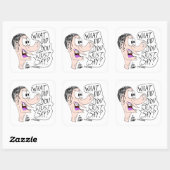 Erica Crooks Comics - Wat zei je net? Vierkante Sticker (Vel)