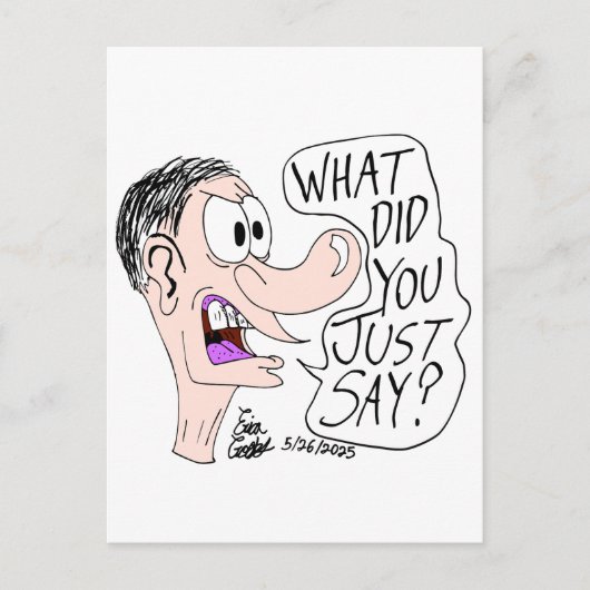 Erica Crooks Comics - What did you just say ? Briefkaart (Voorkant)