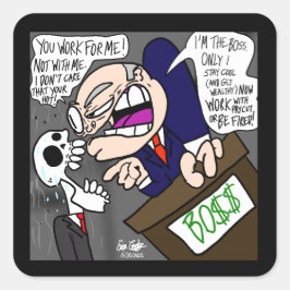 Erica Crooks Comics: Zomerbaan & Slechte Baas Vierkante Sticker
