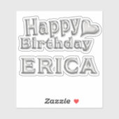 Erica Happy Birthday silver Aufkleber Sticker (Vel)