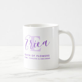 Erica-naam betekent monogram E paars Koffiemok