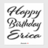 Erica Name Vorname black Sticker Geburtstag (Vel)