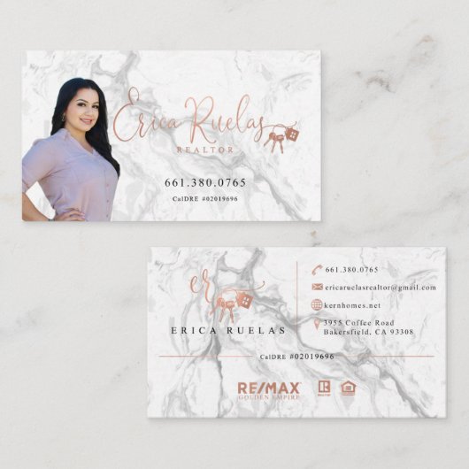 Erica R Visitekaartjes (Voorkant / Achterkant)