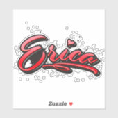 Erica red Heart Graffiti Aufkleber Sticker (Vel)