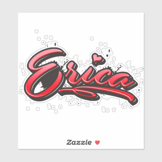 Erica red Heart Graffiti Aufkleber Sticker (Vel)