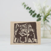 Erich Heckel woodcut post card Briefkaart (Staand voorkant)