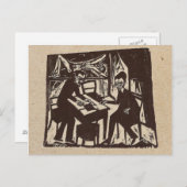 Erich Heckel woodcut post card Briefkaart (Voorkant / Achterkant)