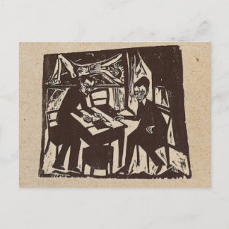Erich Heckel woodcut post card Briefkaart