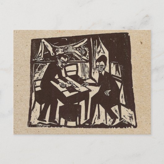 Erich Heckel woodcut post card Briefkaart (Voorkant)