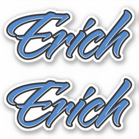 Erich Name blue Aufkleber Sticker Stickerset (Voorkant)