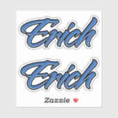 Erich Name blue Aufkleber Sticker Stickerset (Vel)
