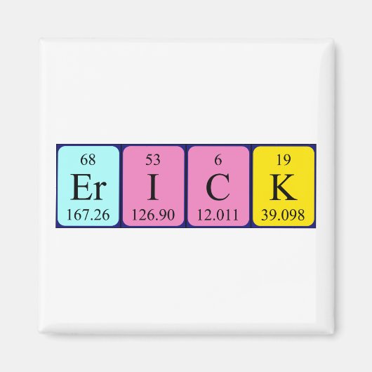Erick periodieke lijstnaam magnet (Voorkant)