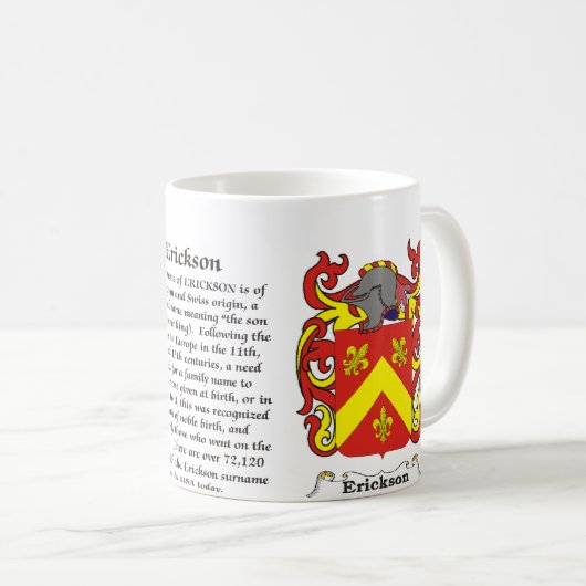 Erickson Family Coat of Arms mok (Voorkant rechts)