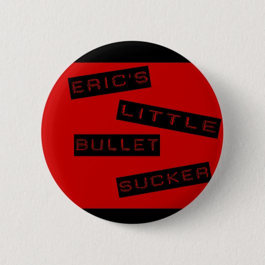 Eric's kleine kogelzuiger knop ronde button 5,7 cm (Voorkant)