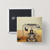 Ericsson Telephone, 1890 Vierkante Button 5,1 Cm (Voorkant /achterkant)