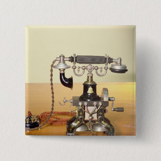 Ericsson Telephone, 1890 Vierkante Button 5,1 Cm (Voorkant)