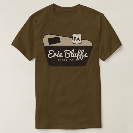 Erie Bluffs State Park Pennsylvania Welkomstbord T-shirt (Design voorkant)