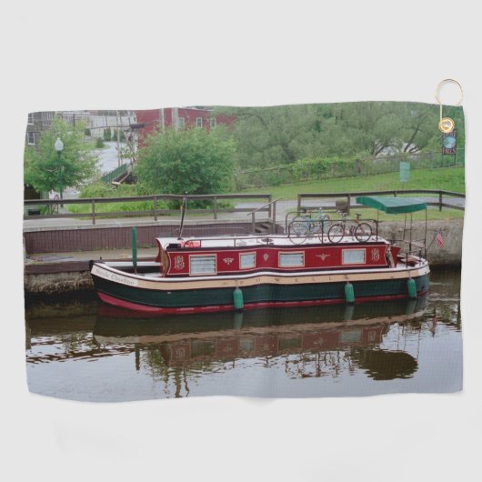 Erie Canal boot golfhanddoek (Horizontaal)