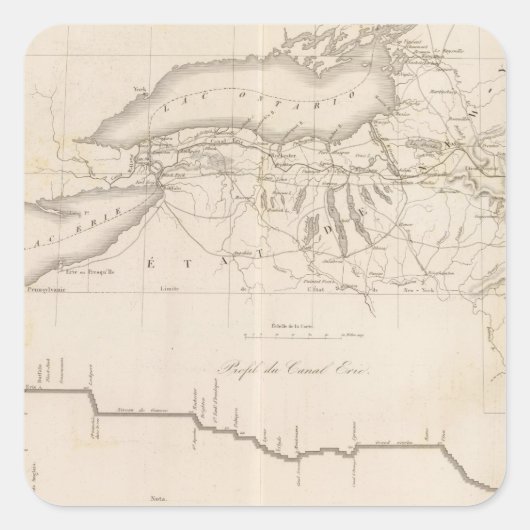Erie Canal Vierkante Sticker (Voorkant)