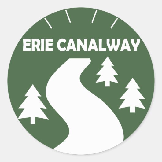Erie Canalway Trail Ronde Sticker (Voorkant)