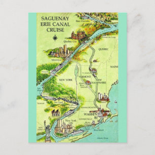 Erie Kanaal Cruise Oude Ansichtkaart Briefkaart