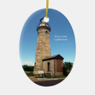 Erie Land Lighthouse oval ornament