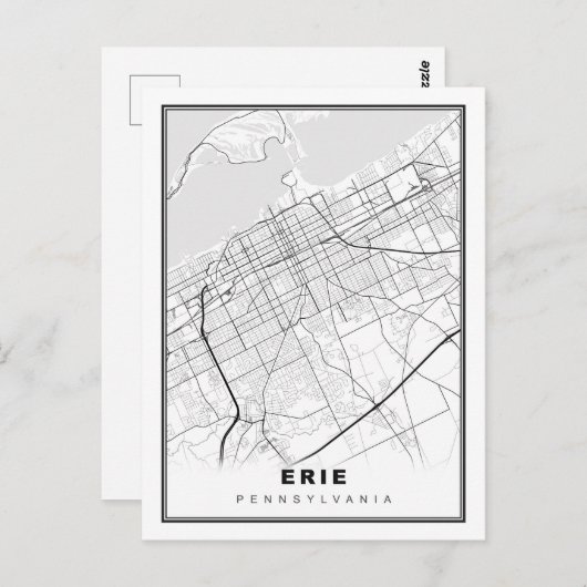 Erie Map Briefkaart (Voorkant / Achterkant)
