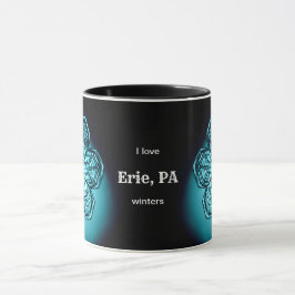 Erie PA I Love Custom City Winters Snowflake Mok