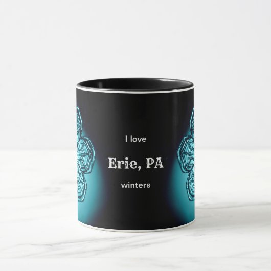 Erie PA I Love Custom City Winters Snowflake Mok (Midden)