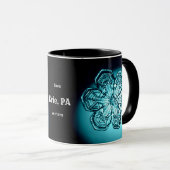 Erie PA I Love Custom City Winters Snowflake Mok (Voorkant rechts)