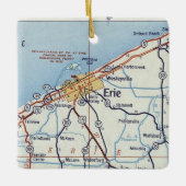 Erie PA  map Keramisch Ornament (Voorkant)
