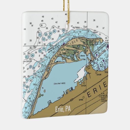 Erie PA Nautical Chart Keramisch Ornament (Rechts)